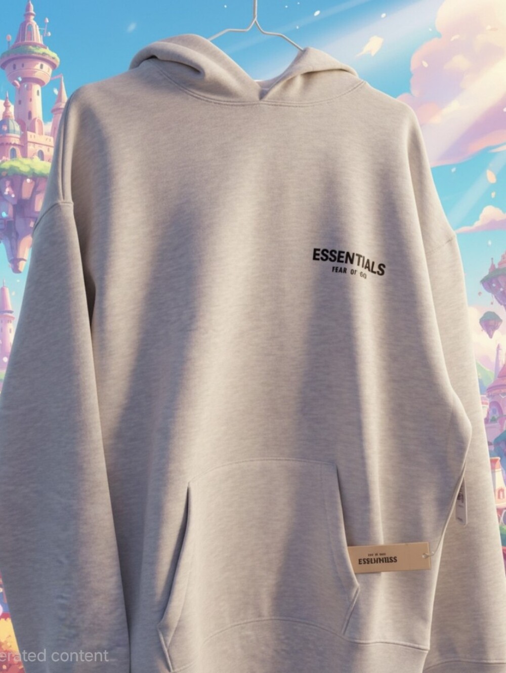 Essentials Men’s Crewneck Hoodie in Heather Gray